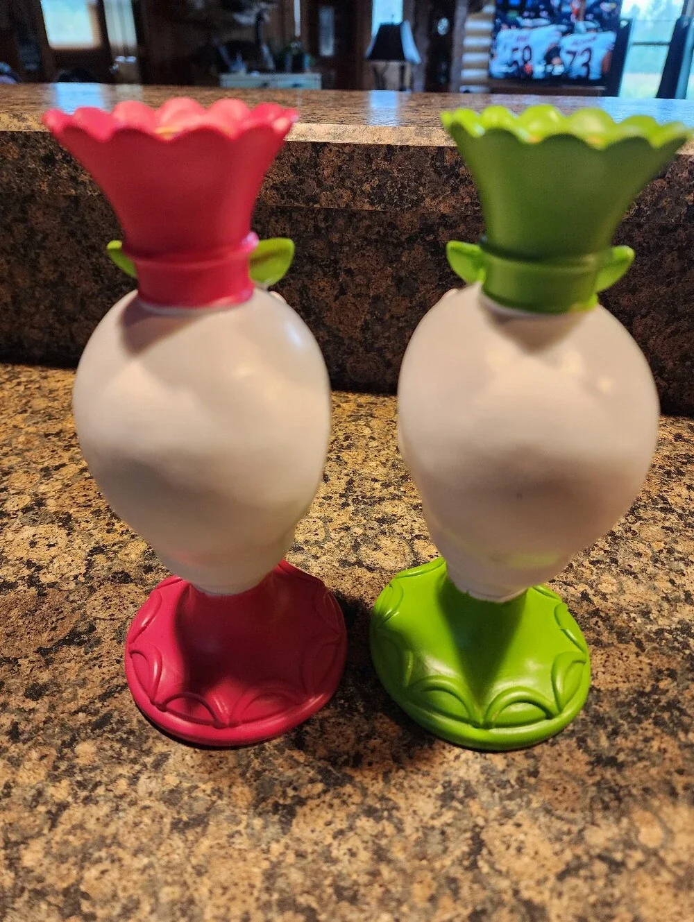 Day of the Dead Sugar Skull Candle Holders - Pink and Green